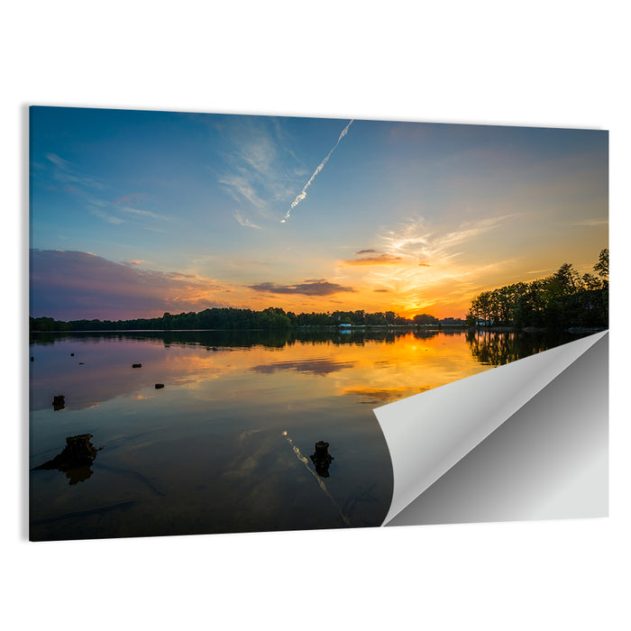 Lake Norman Sunset Reflection Wall Art as a poster print