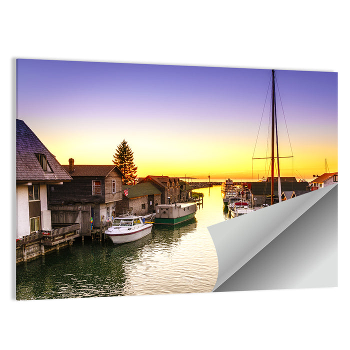 Leland Fishtown Sunset Wall Art as a poster print