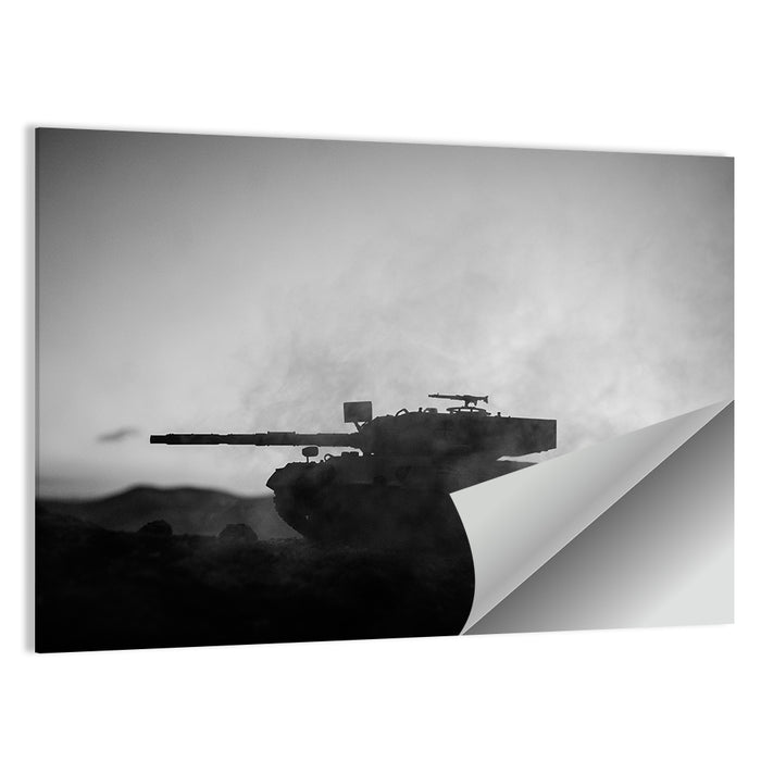 German Tank Desert Silhouette Wall Art as a poster print
