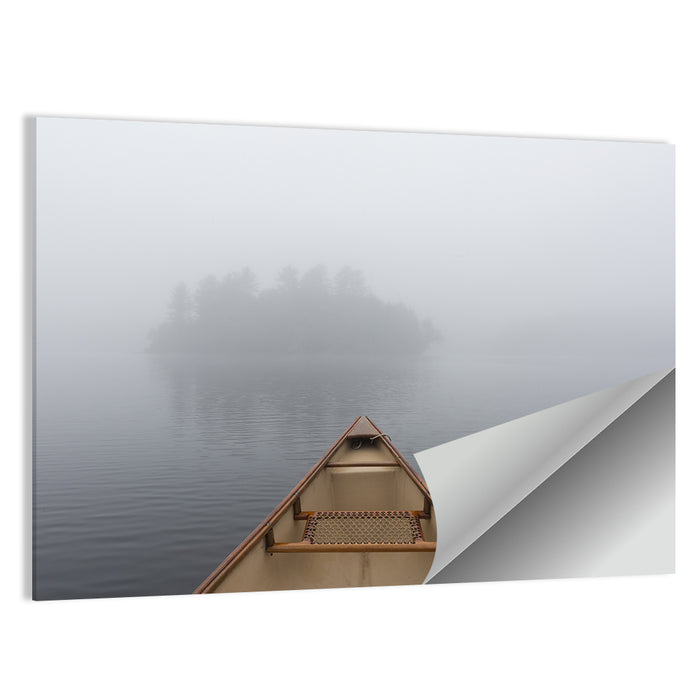 Canoe on Misty Ontario Lake Wall Art as a poster print
