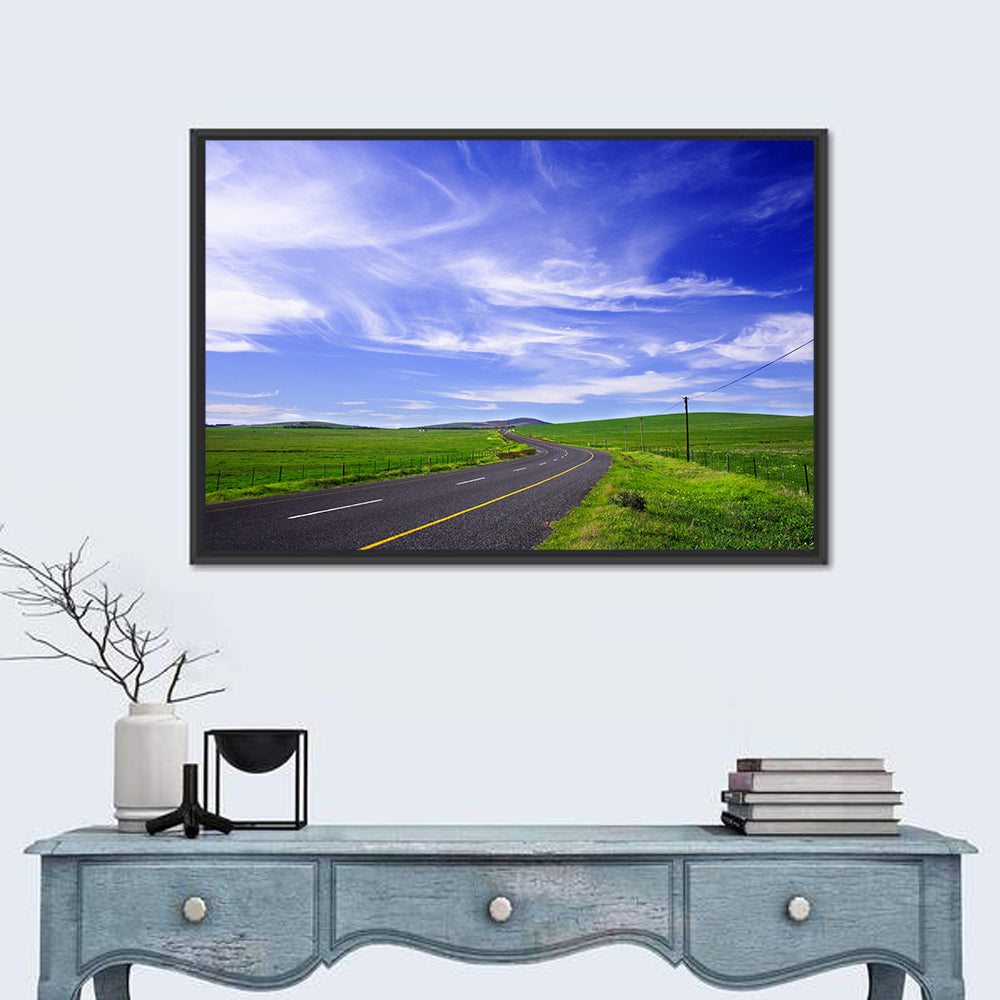 Road Through Green Fields Wall Art