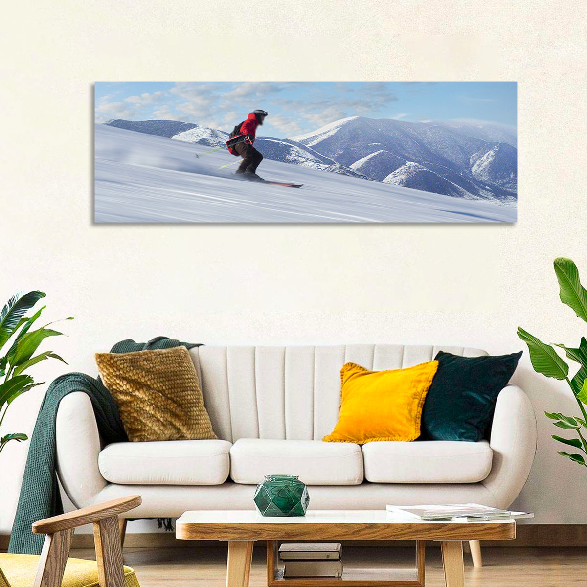 Man Skiing on Slope Wall Art