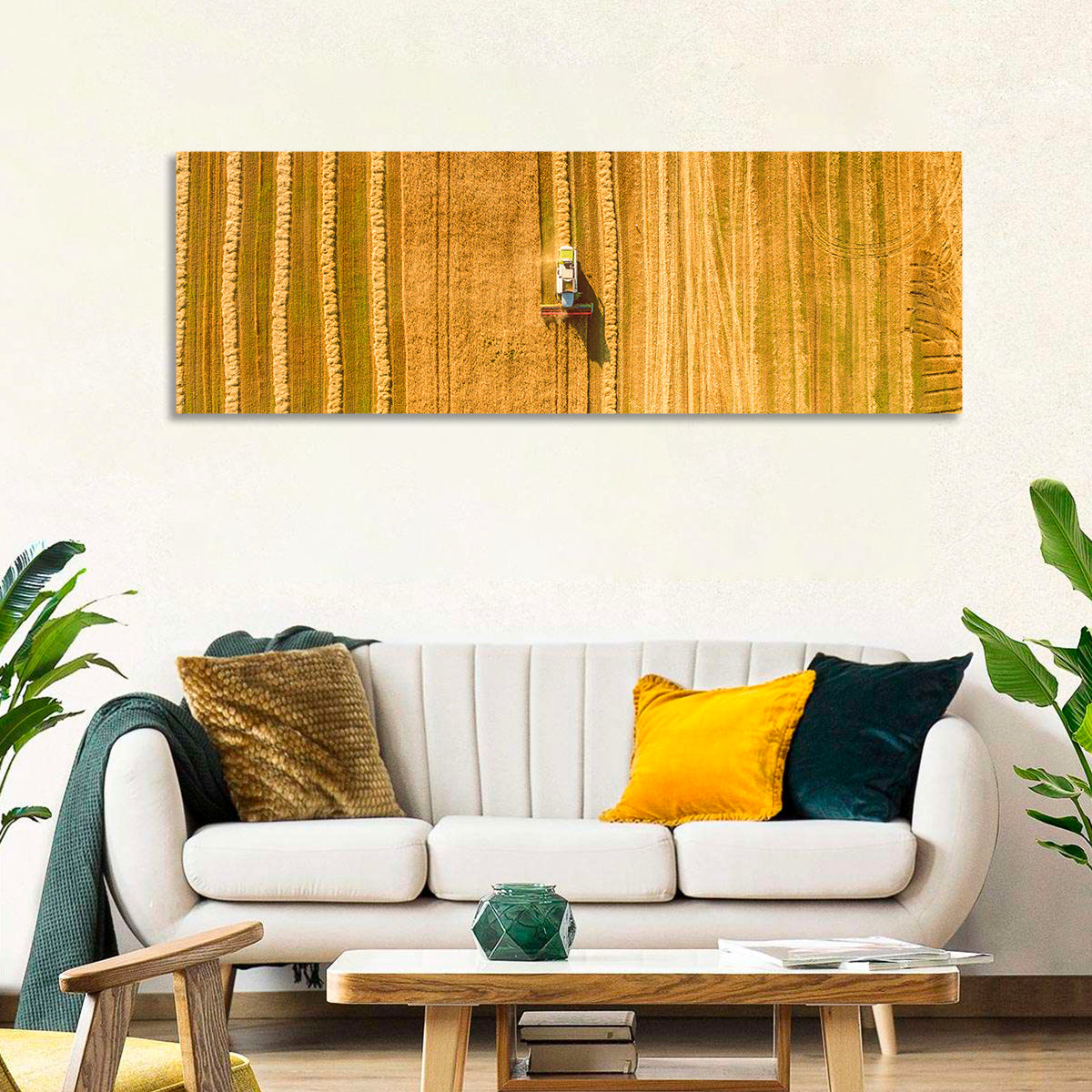 Wheat Field Harvesting Wall Art