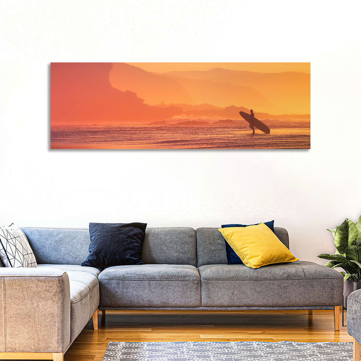 Surfer at Beach Wall Art