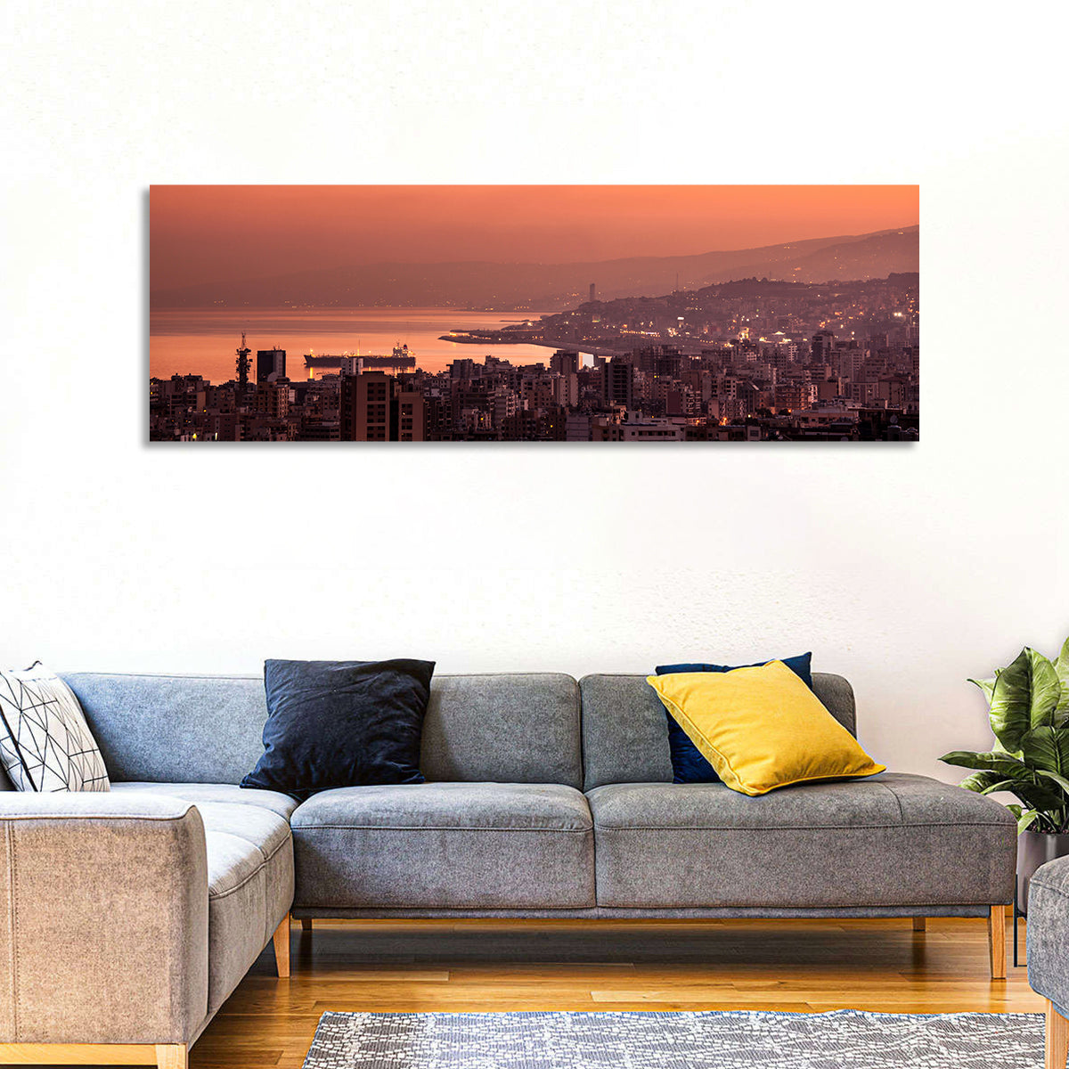 Beirut City Sunset Wall Art