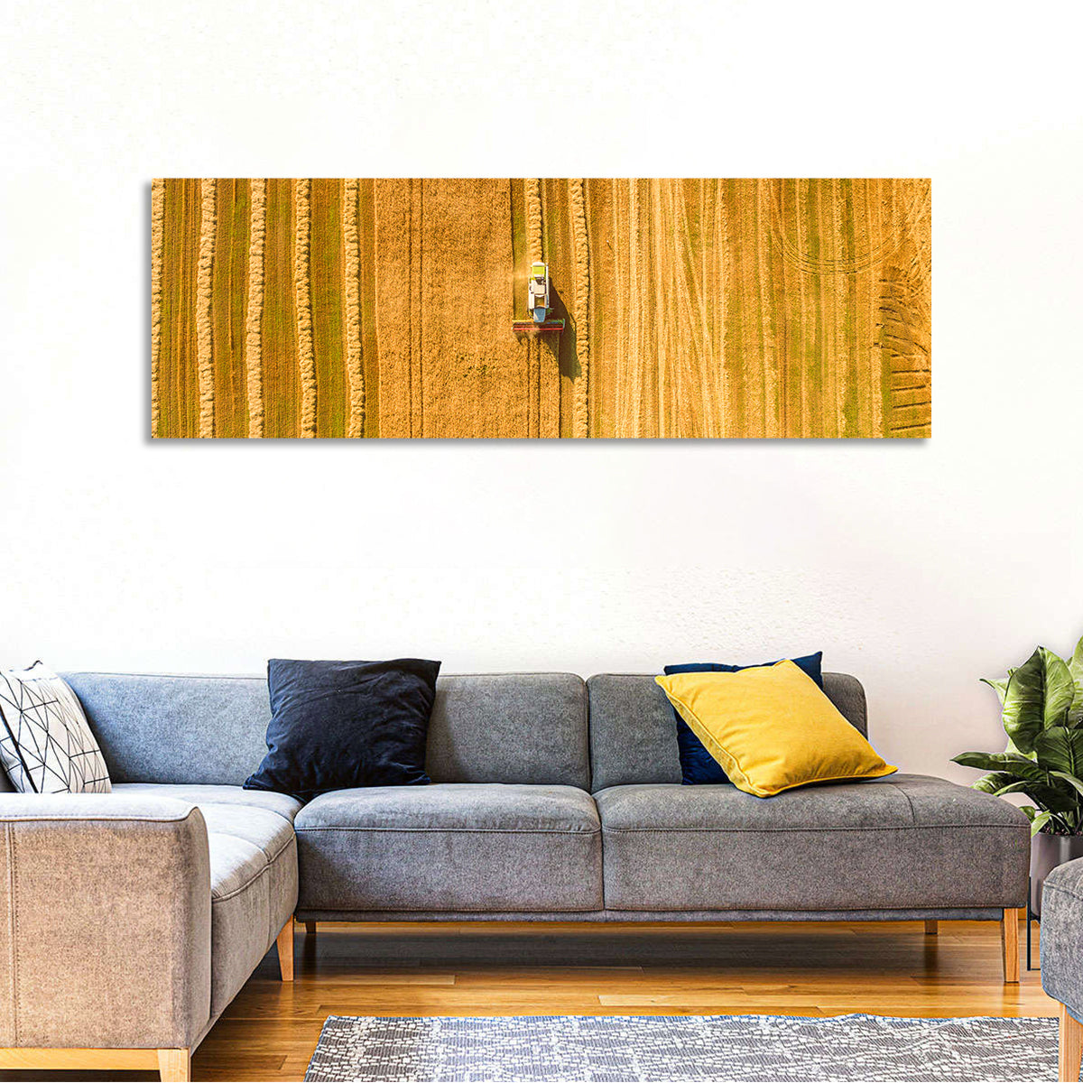 Wheat Field Harvesting Wall Art