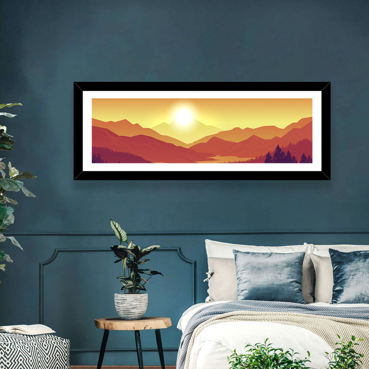 Pine Forest & Mountains Wall Art