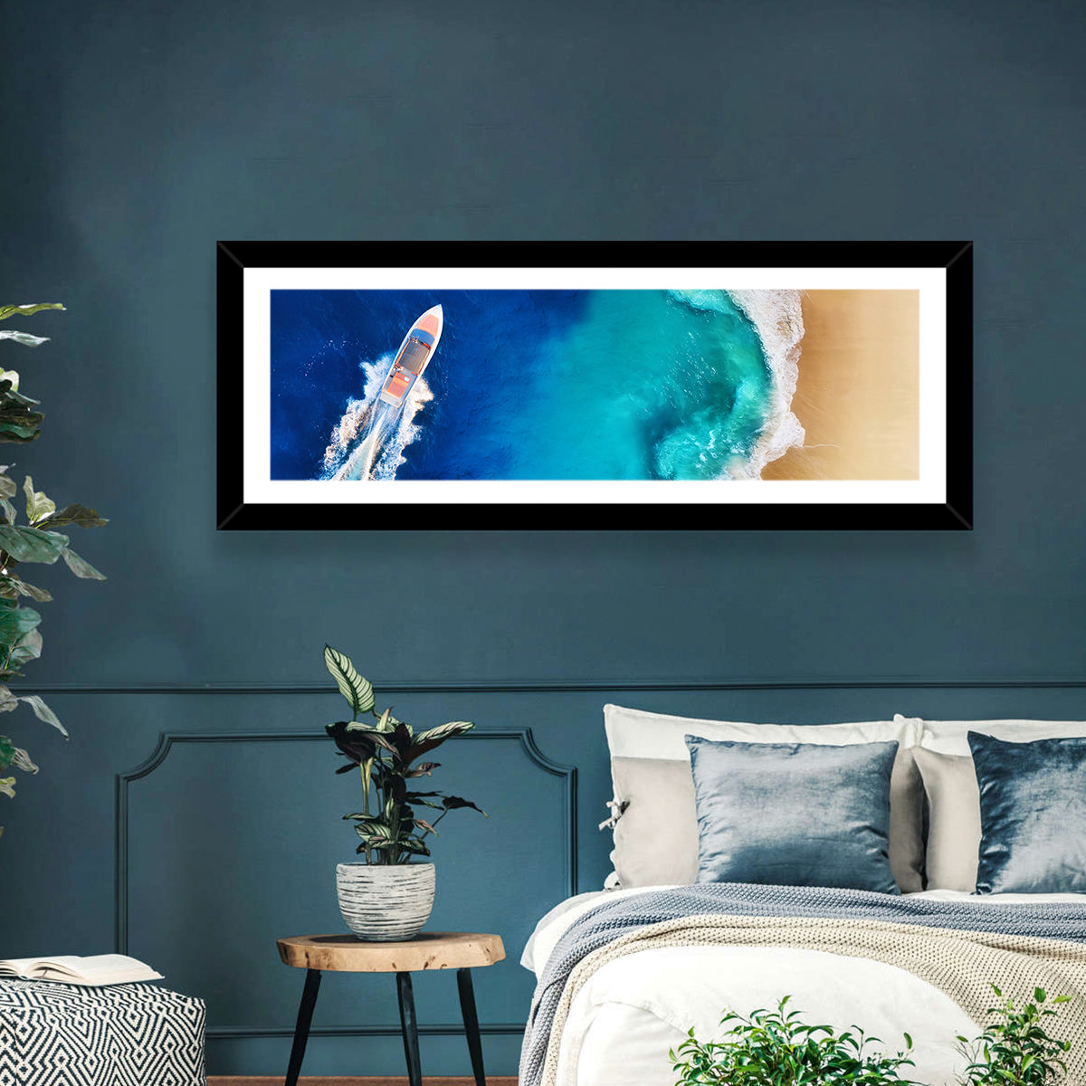 Speedy Boat & Beach Wall Art