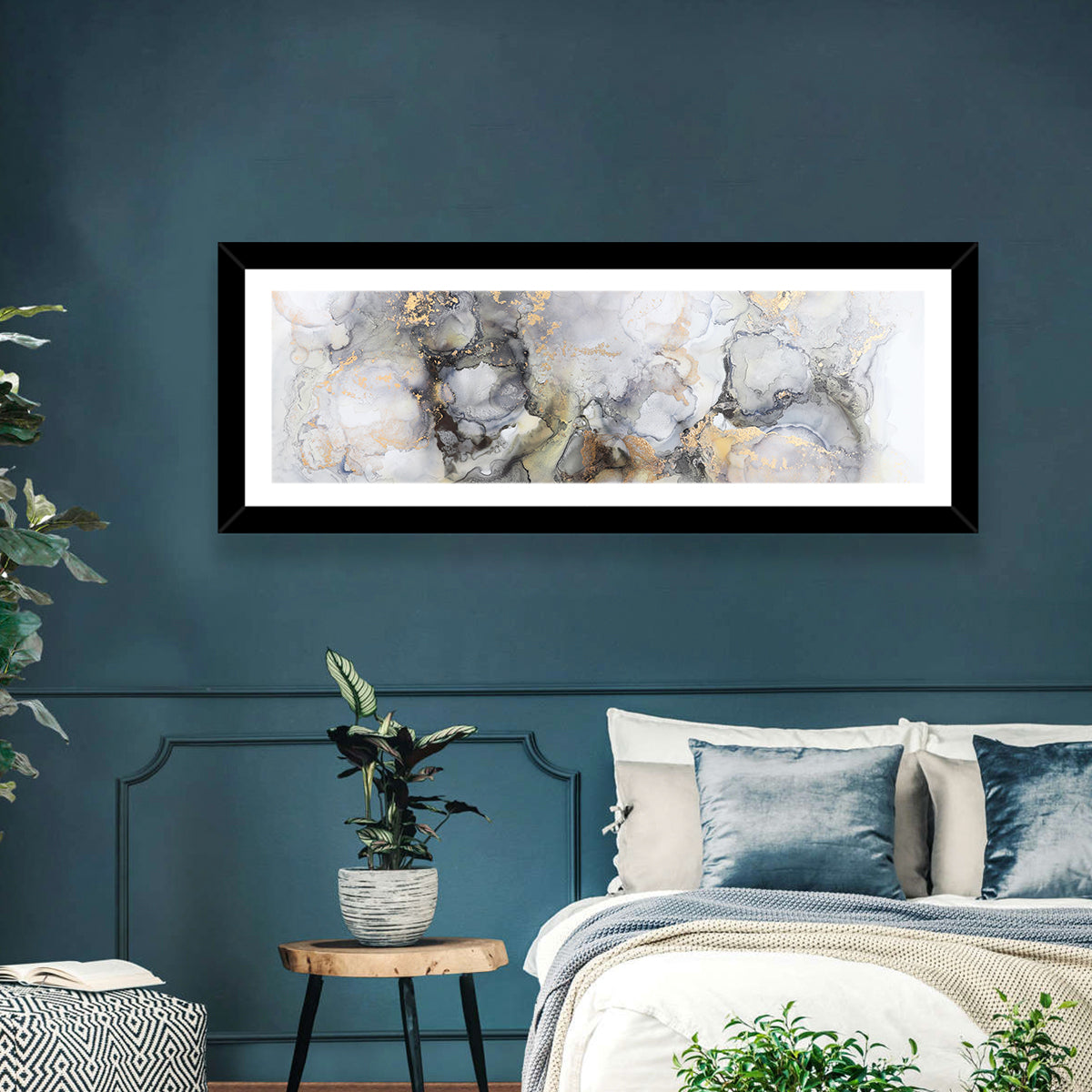 Abstract Gold Glitter Wall Art