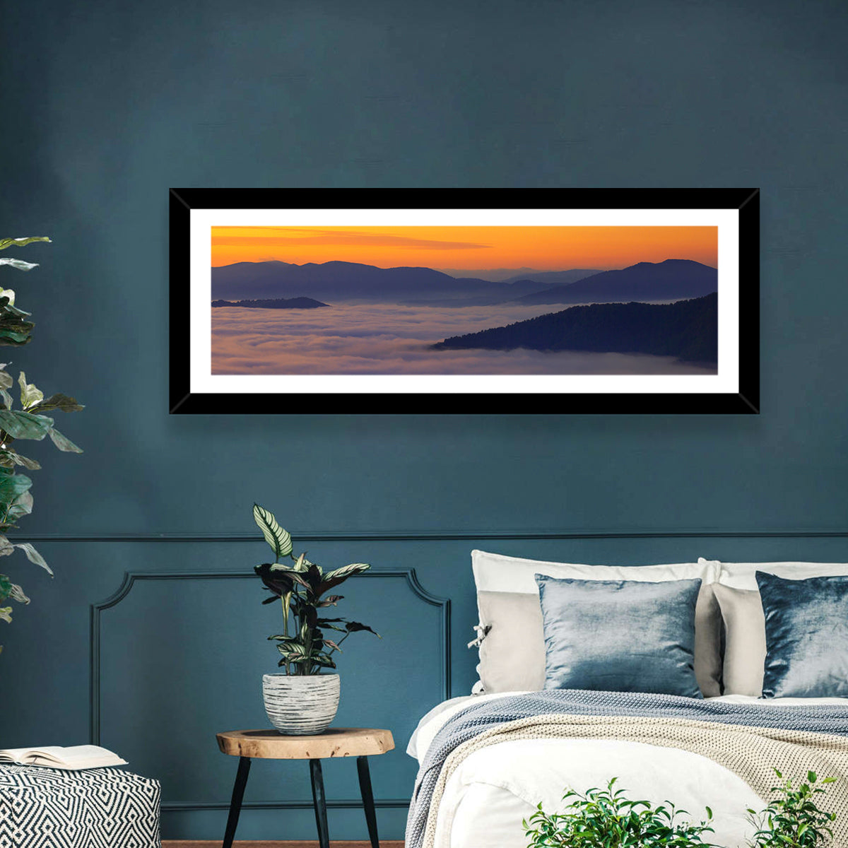 Cloudy Mountains Sunset Wall Art