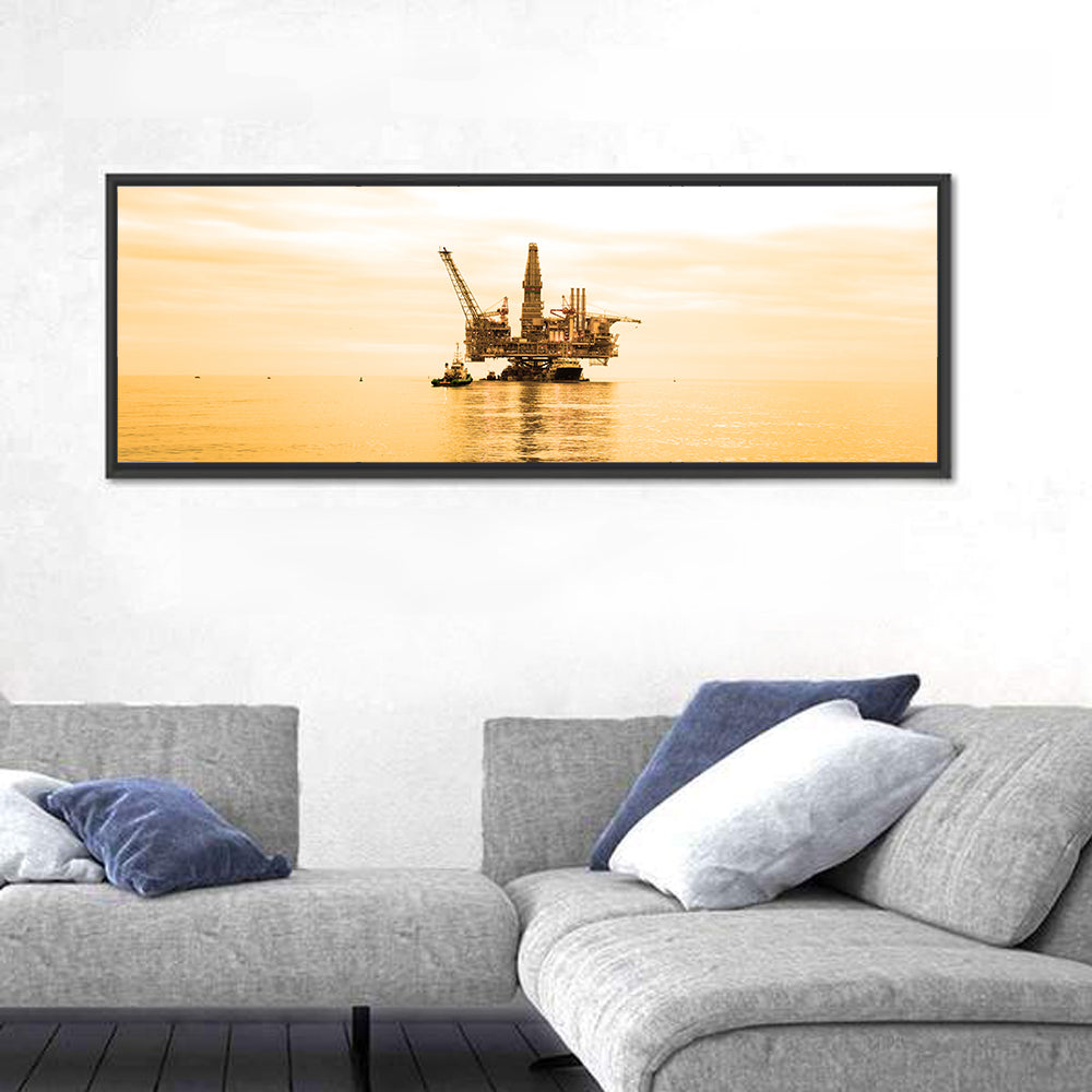 Oil Rig Sunset Wall Art
