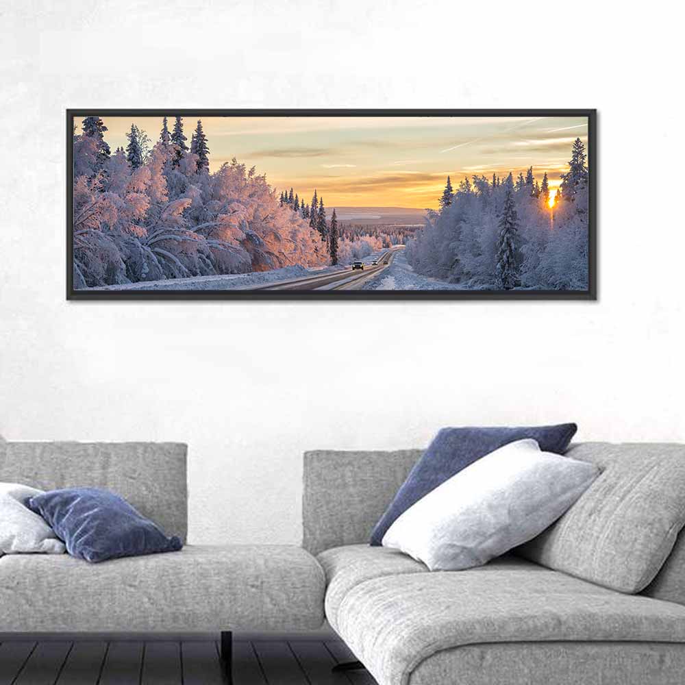 Snowy Winter Road Wall Art