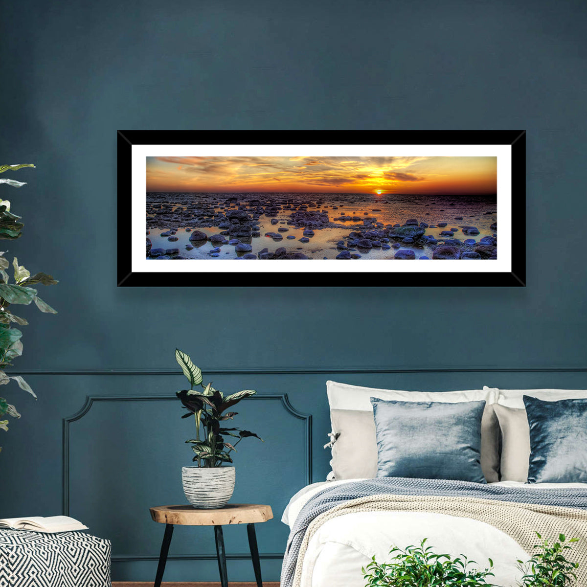 Sea Stones Sunset Wall Art