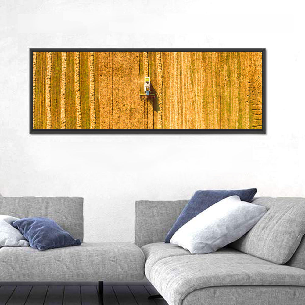 Wheat Field Harvesting Wall Art