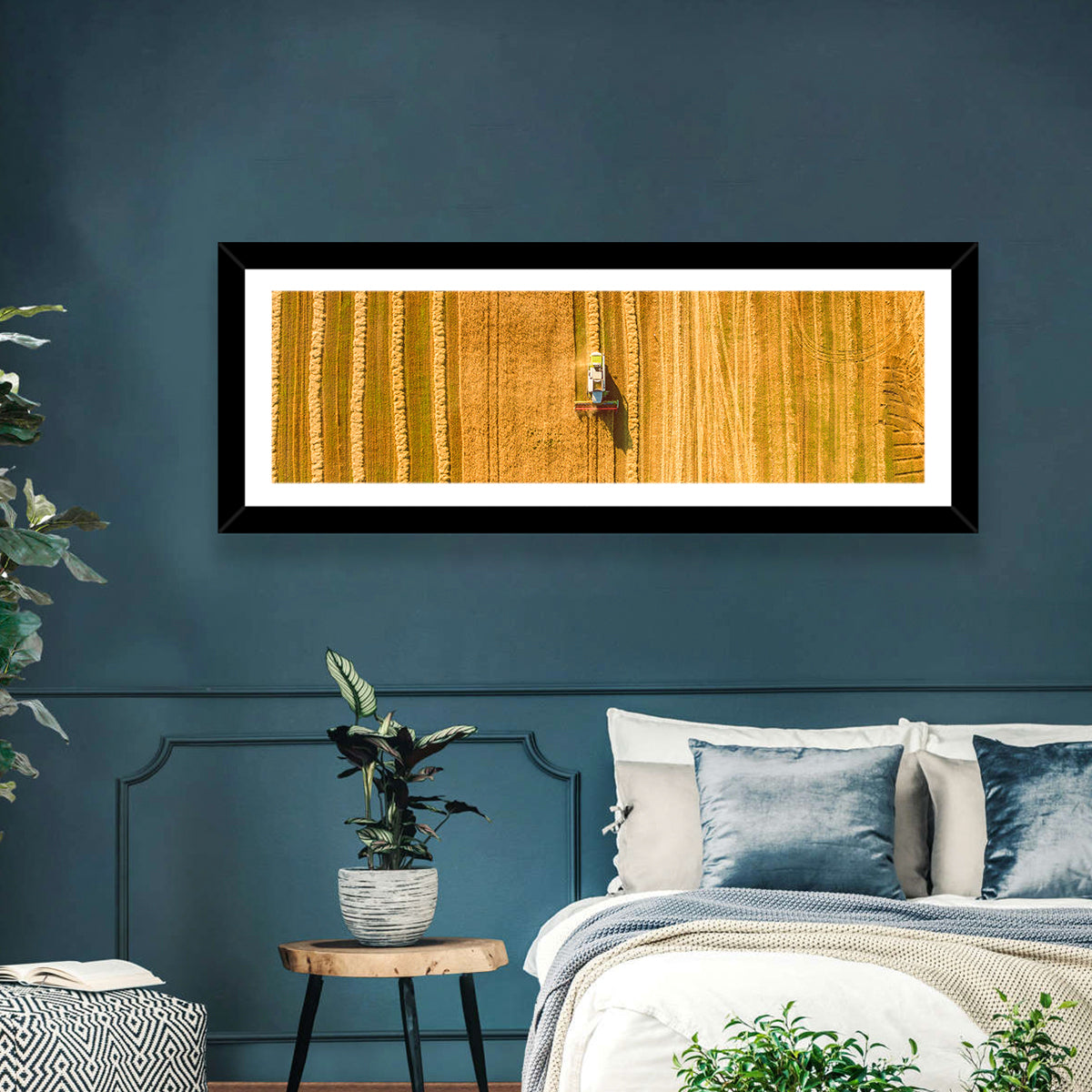 Wheat Field Harvesting Wall Art