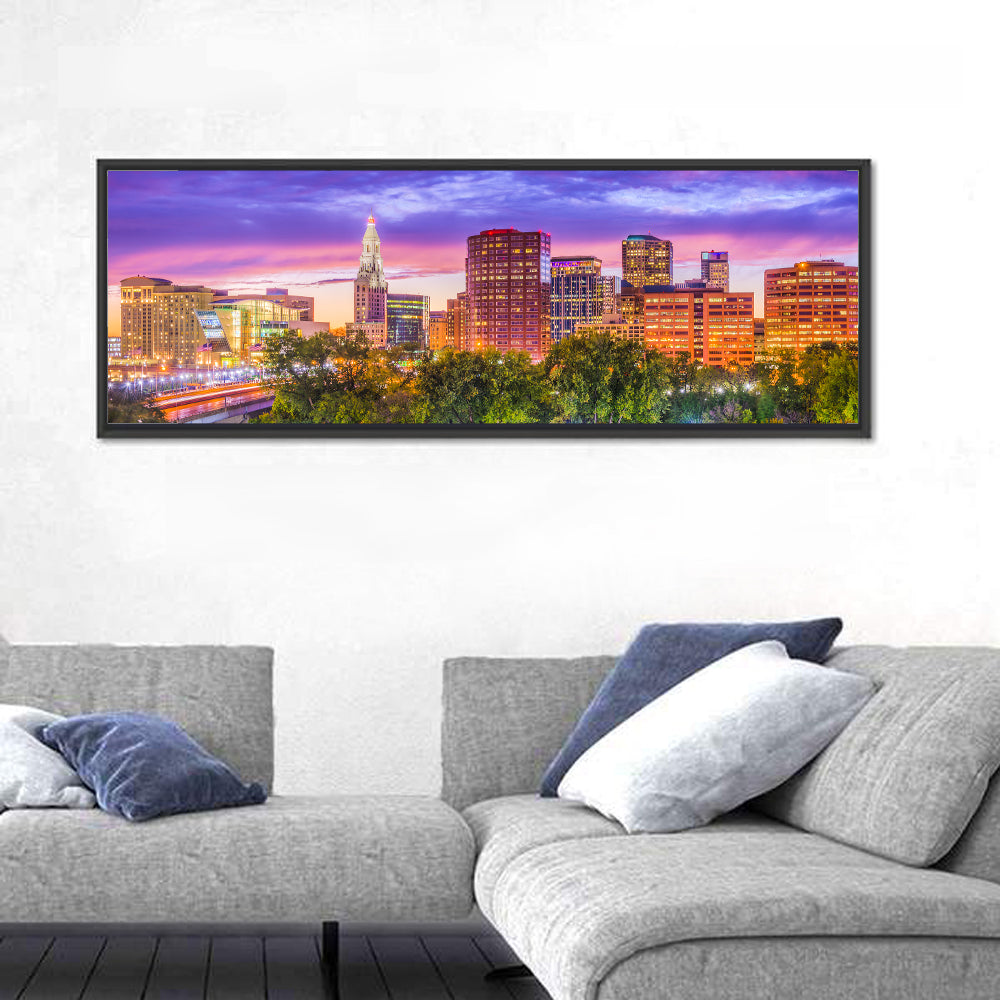 Hartford City Skyline Wall Art
