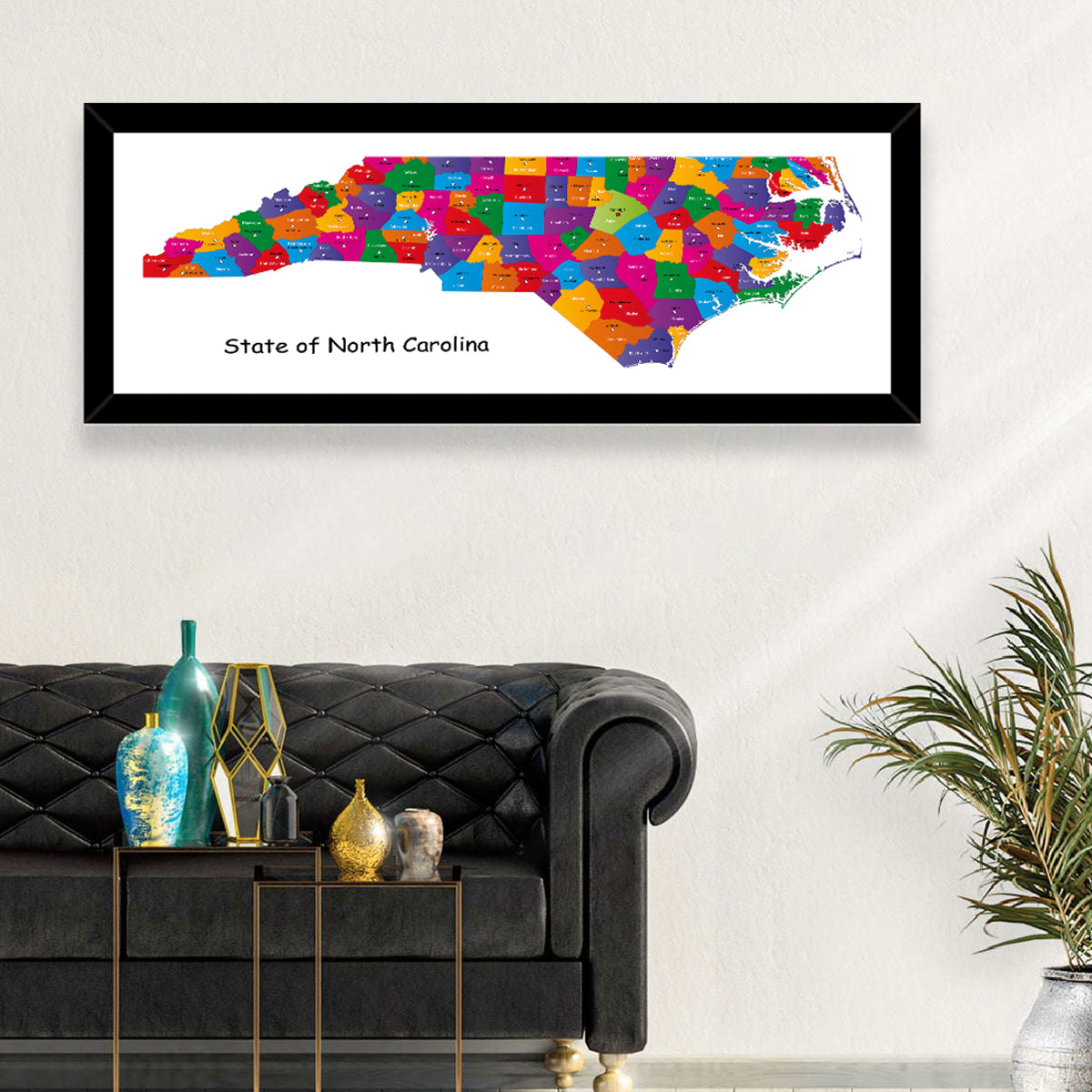 State of North Carolina Map Wall Art