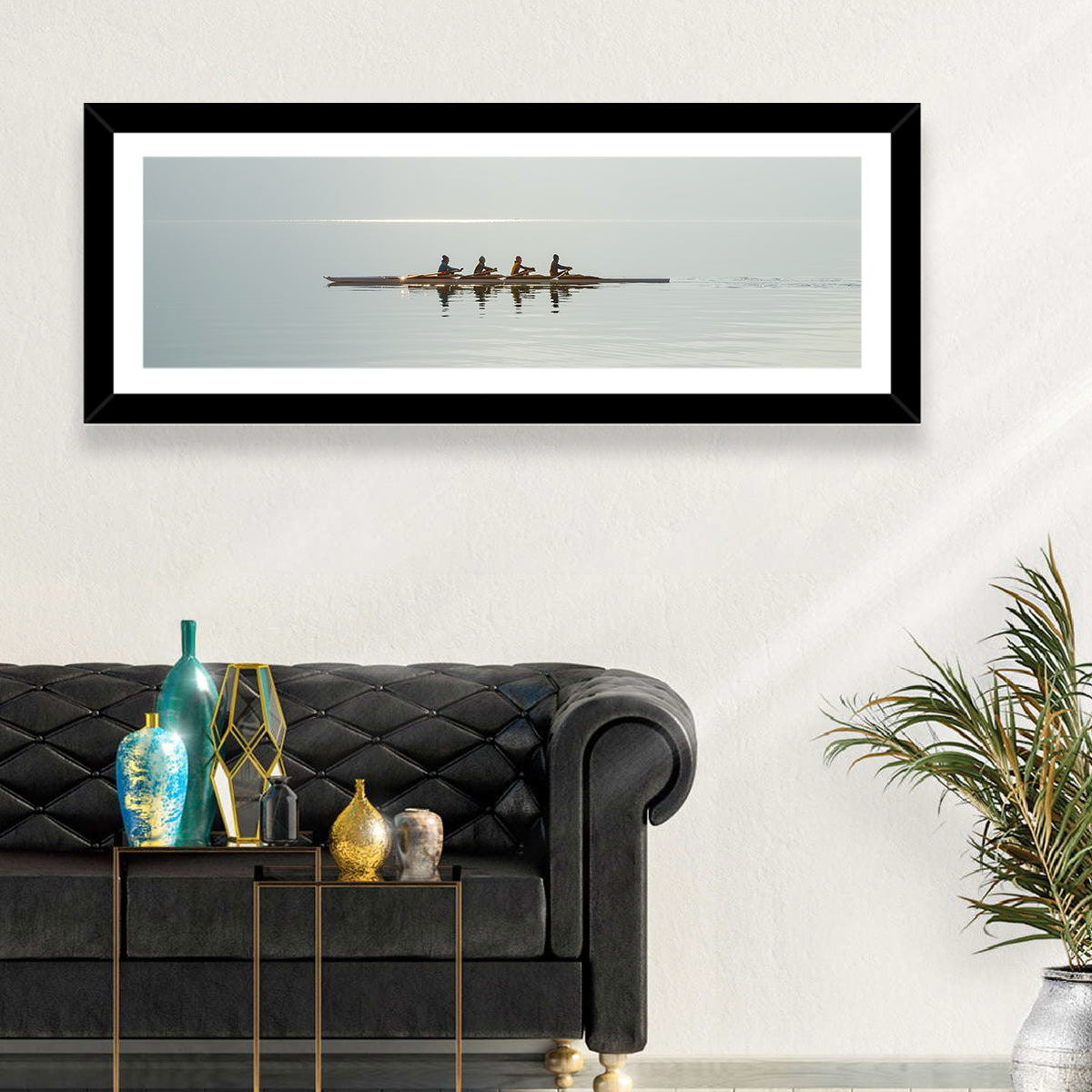 Rowing In Lake Lugano Wall Art