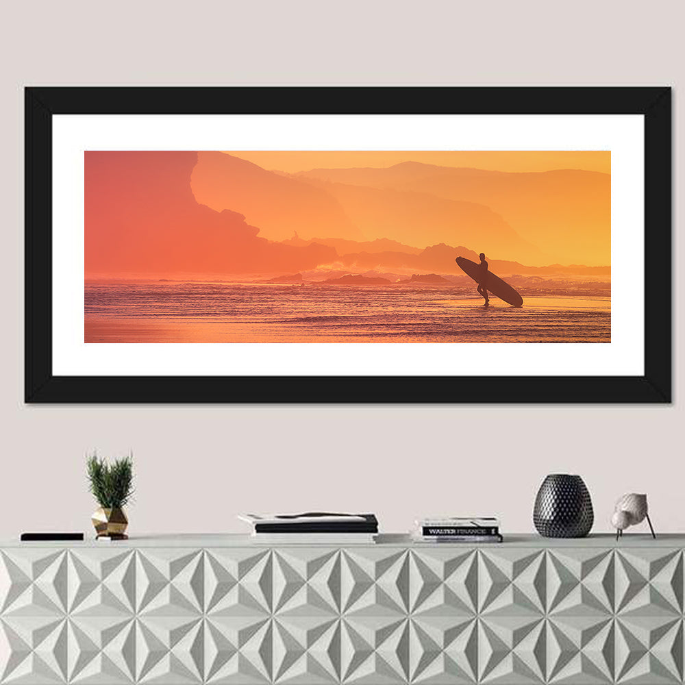Surfer at Beach Wall Art