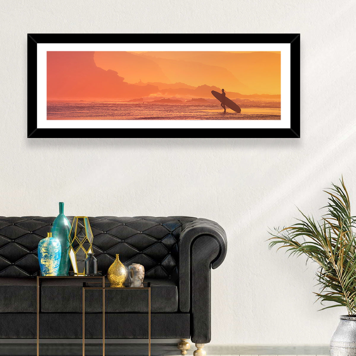 Surfer at Beach Wall Art