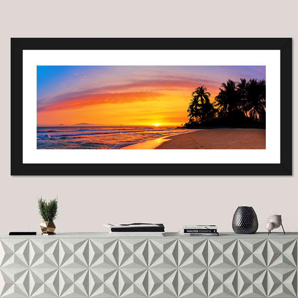 Tropical Beach Sunset Wall Art