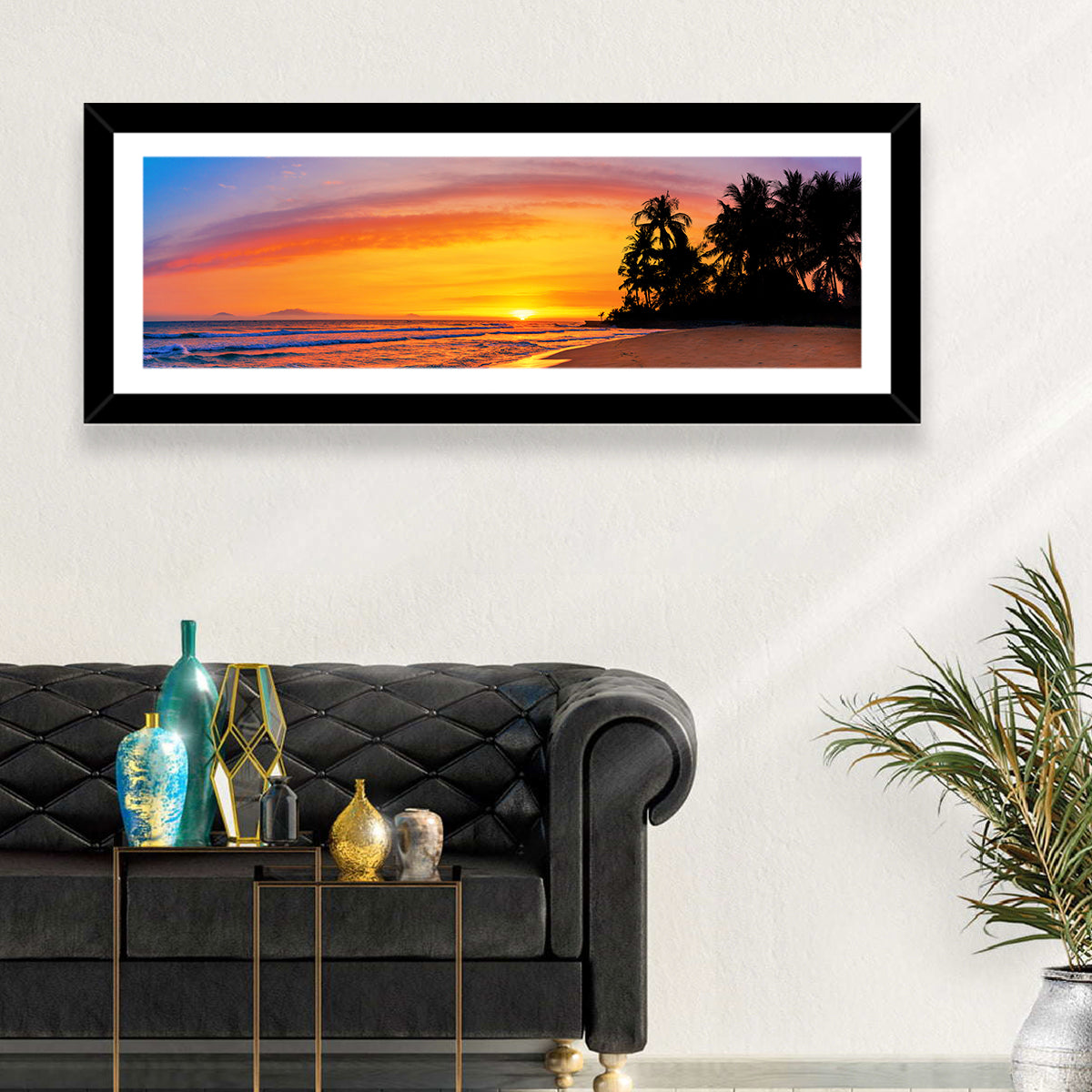 Tropical Beach Sunset Wall Art
