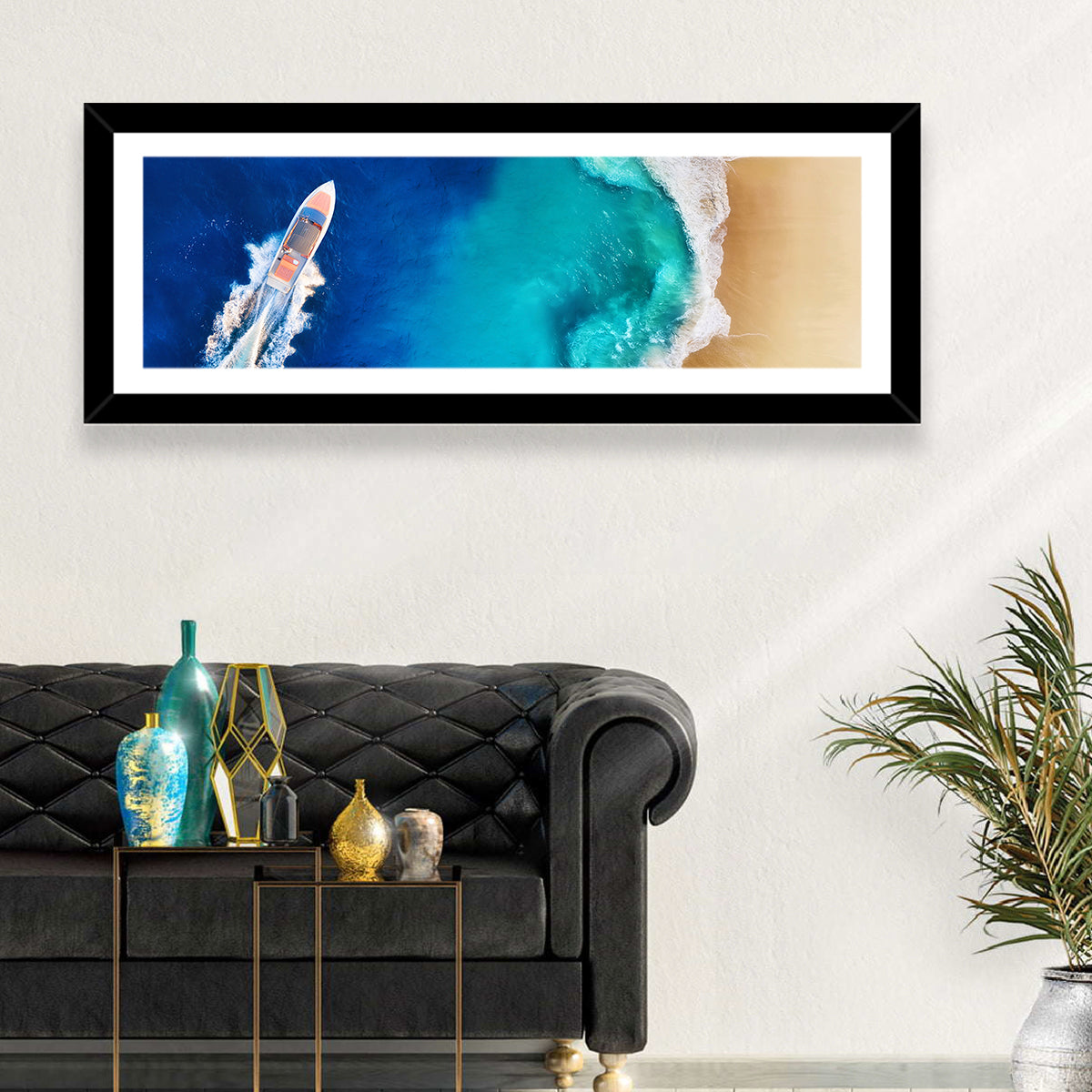 Speedy Boat & Beach Wall Art