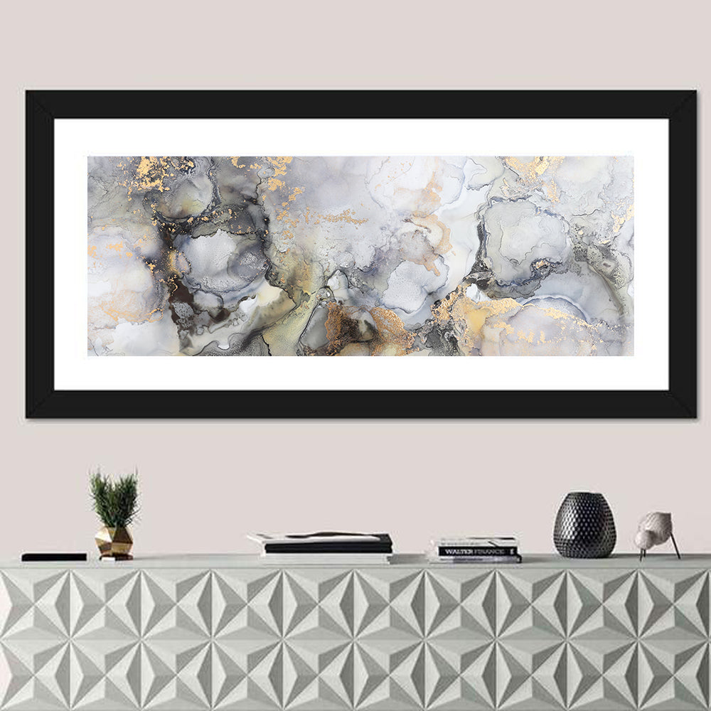 Abstract Gold Glitter Wall Art