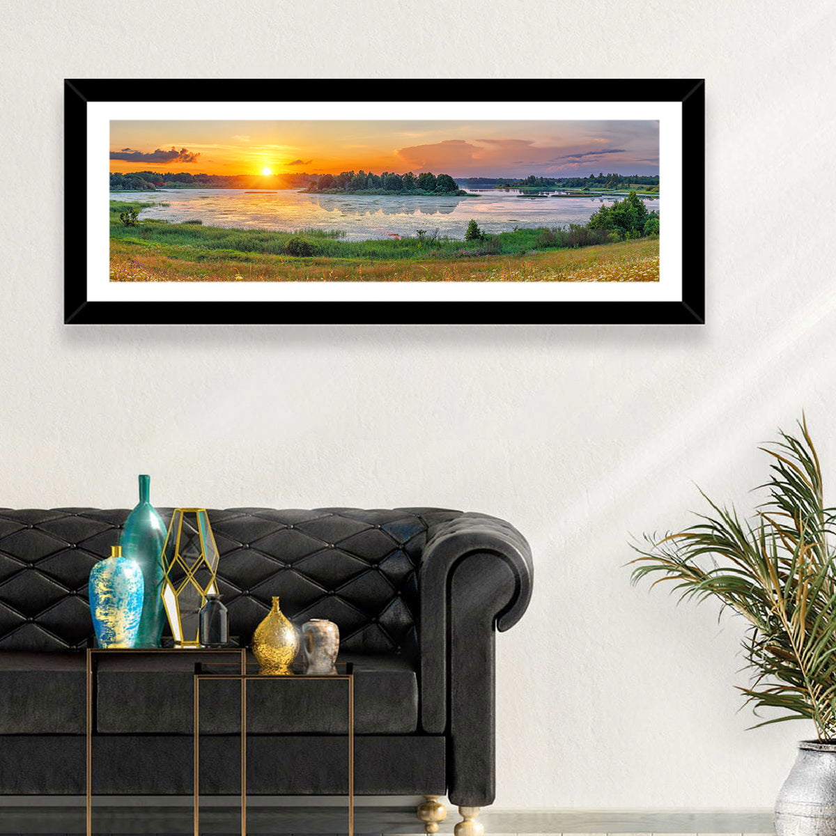 Sunset Over Lake Wall Art