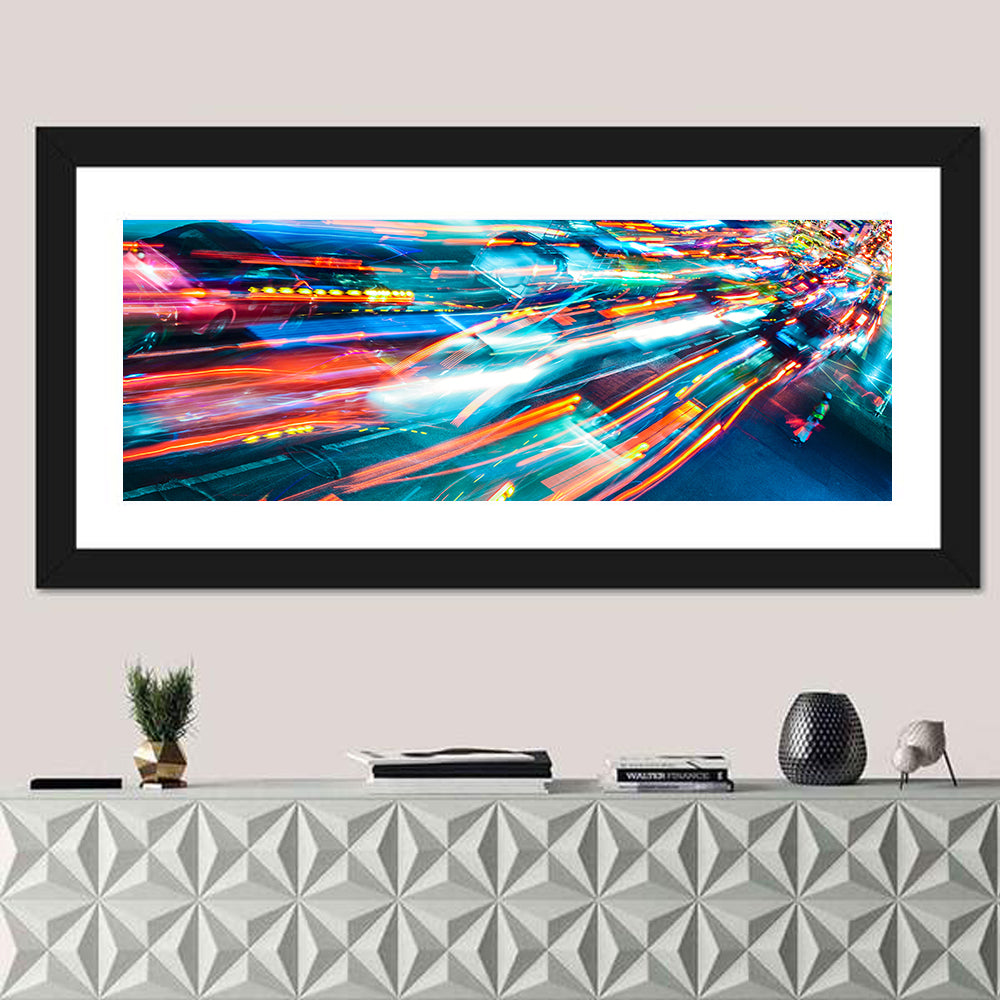 Car Lights Trails Wall Art