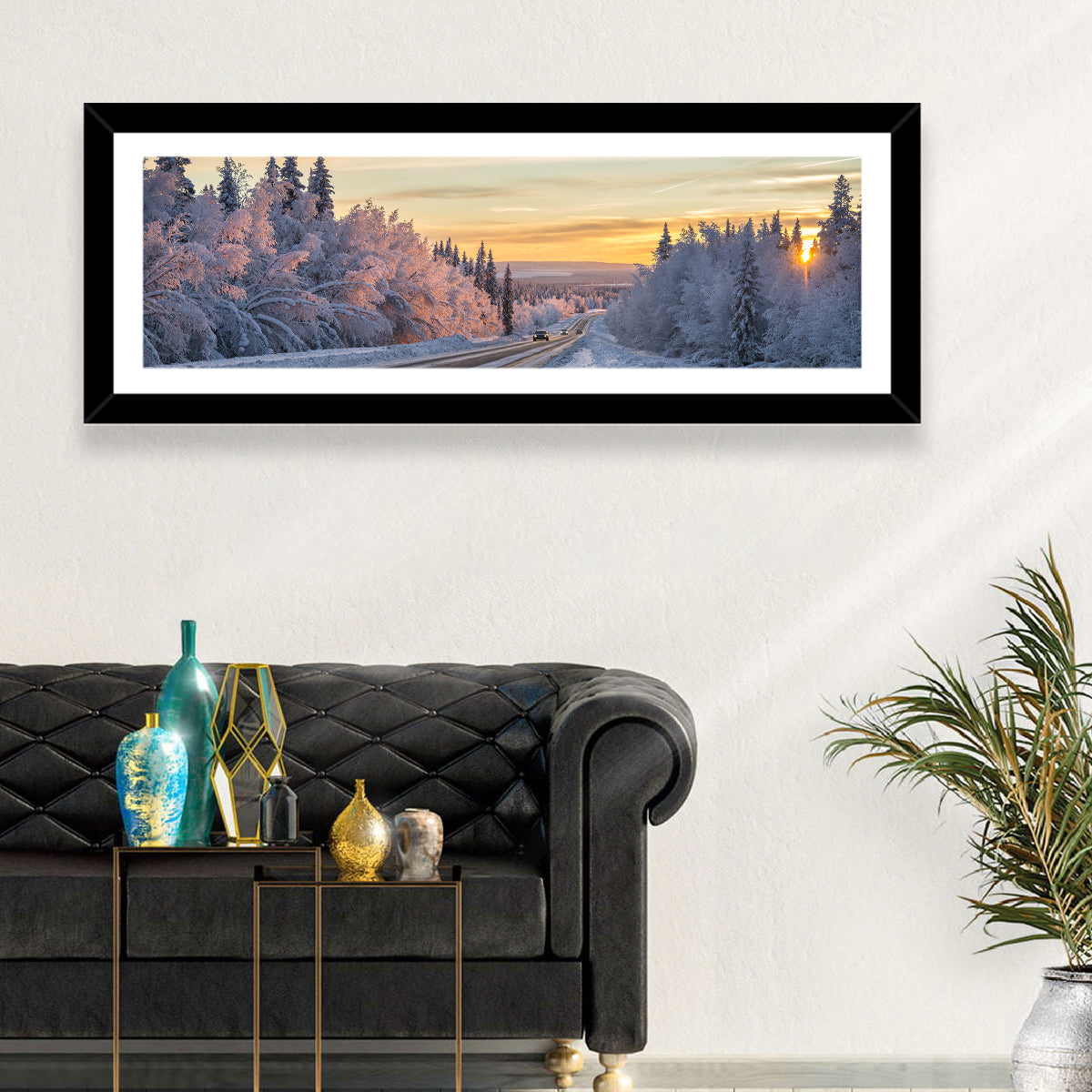 Snowy Winter Road Wall Art