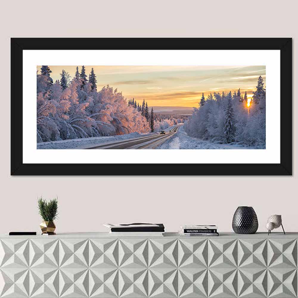 Snowy Winter Road Wall Art