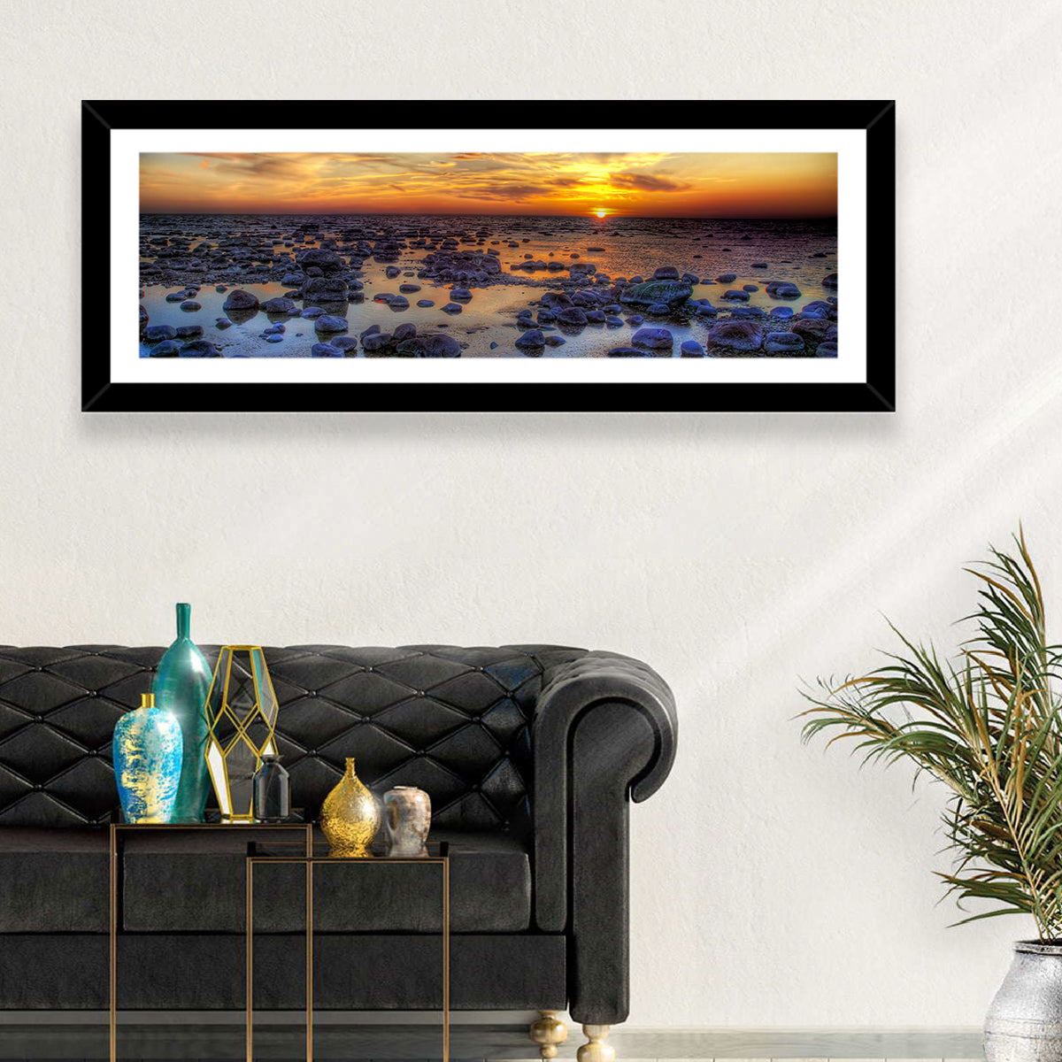 Sea Stones Sunset Wall Art