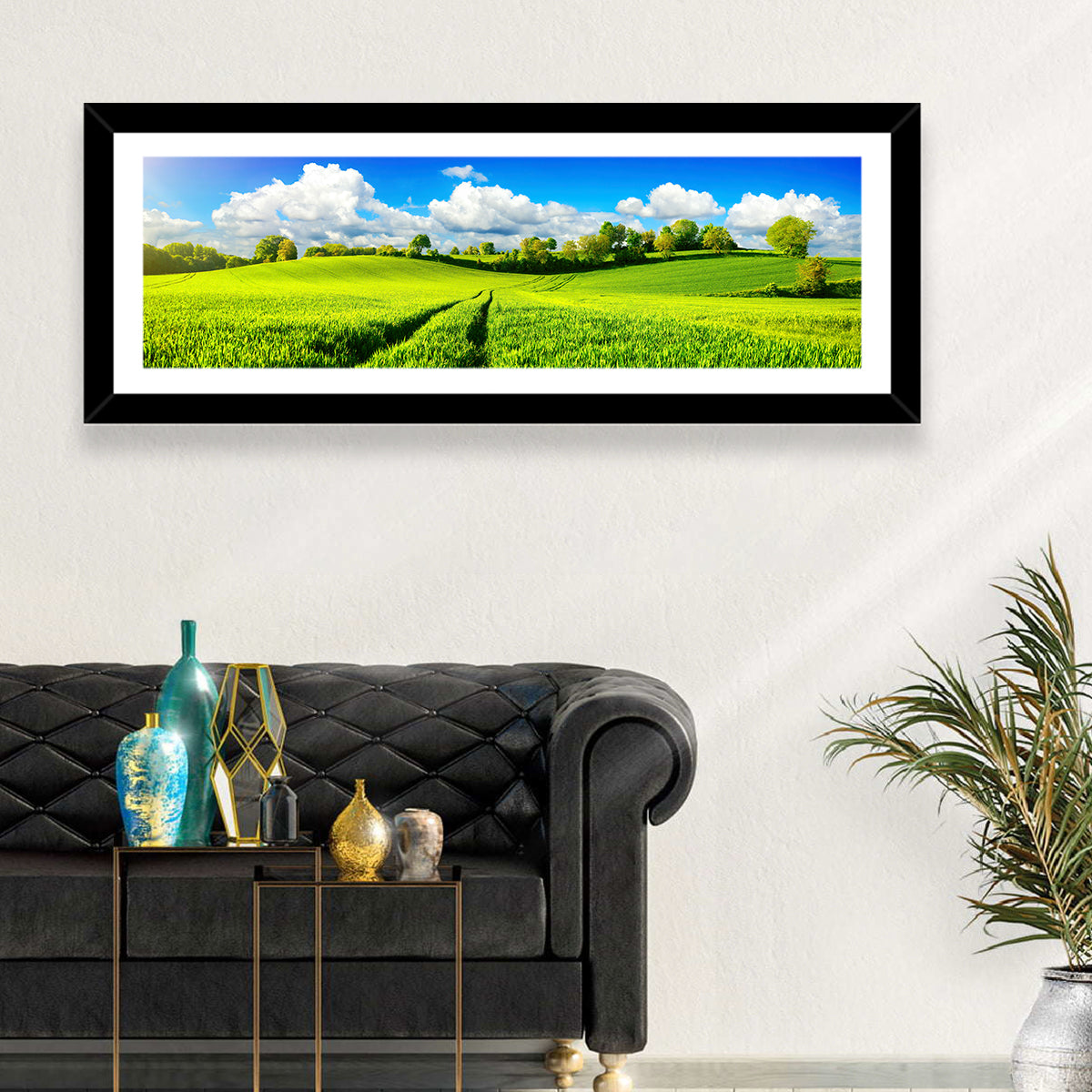 Green Crop Field Wall Art