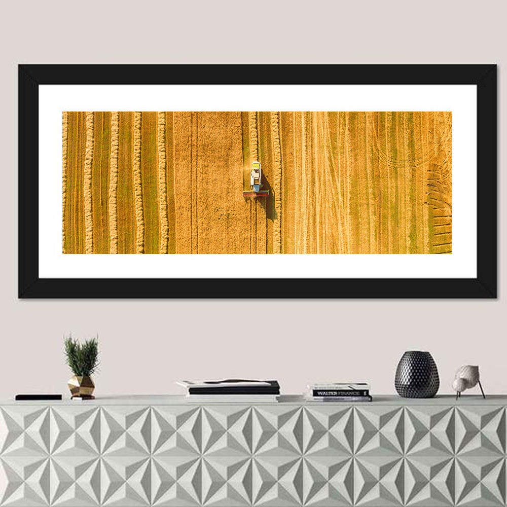 Wheat Field Harvesting Wall Art