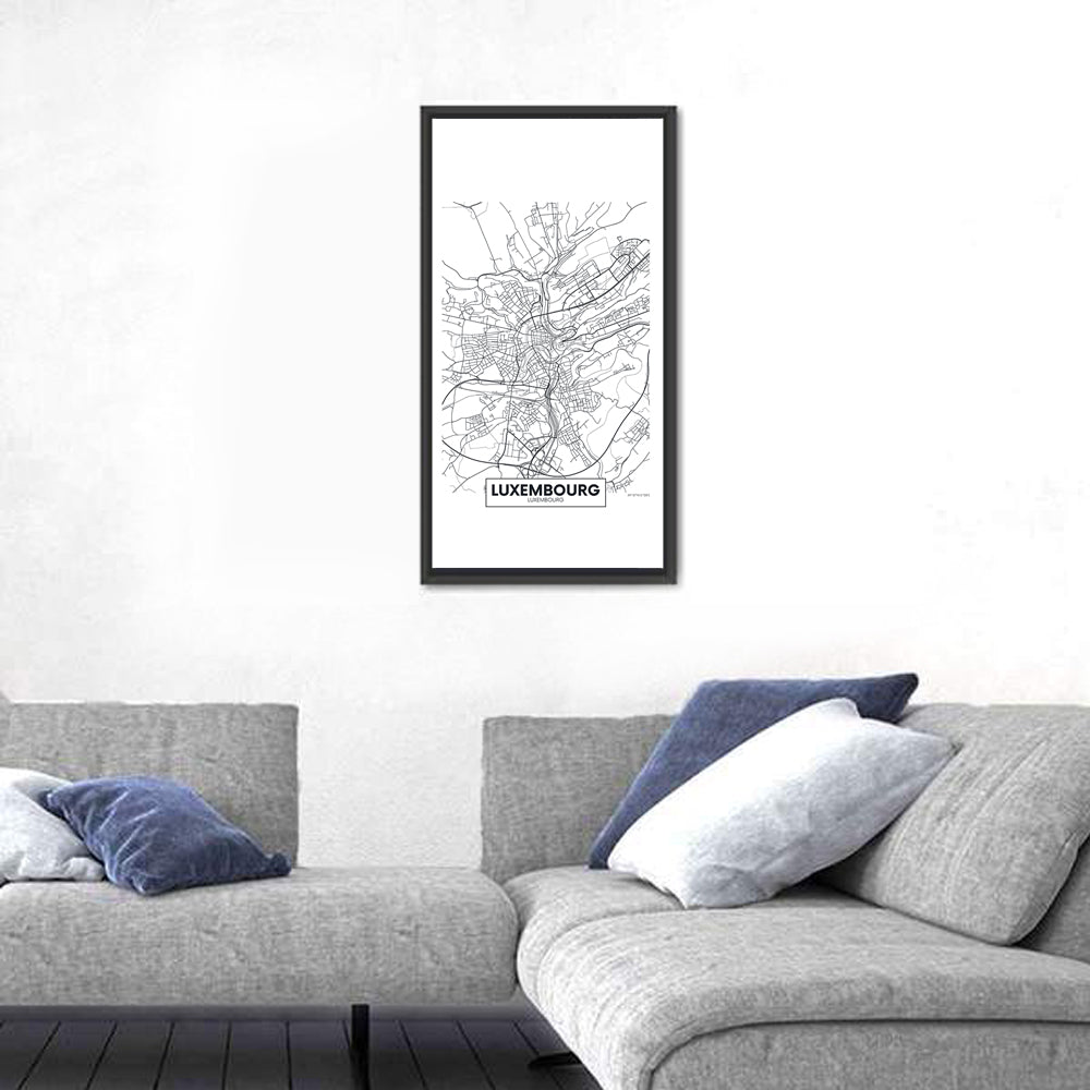 Luxembourg City Map Wall Art