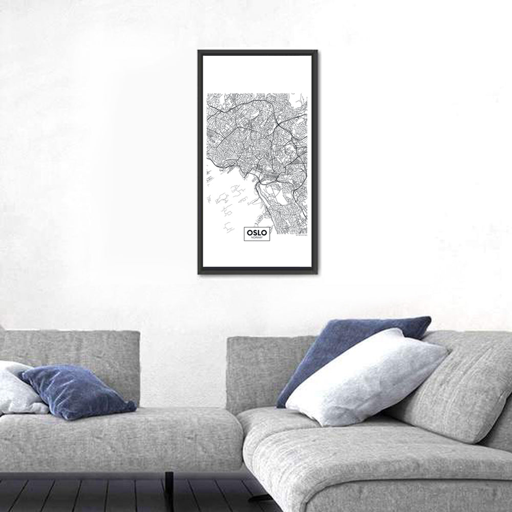 Oslo City Map Wall Art