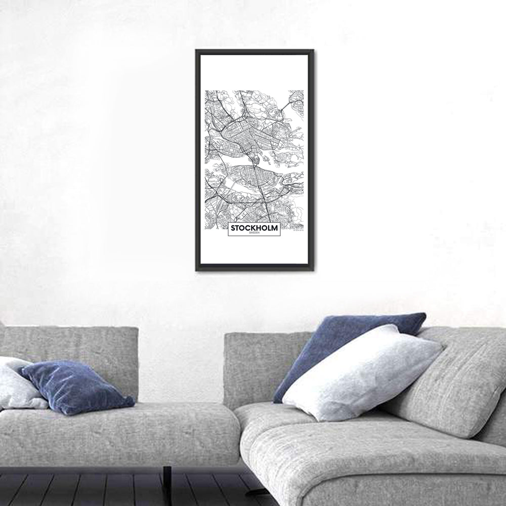 Stockholm City Map Wall Art