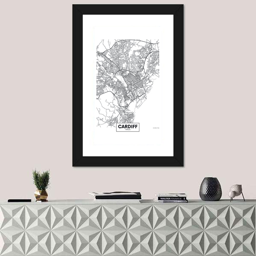 Cardiff City Map Wall Art