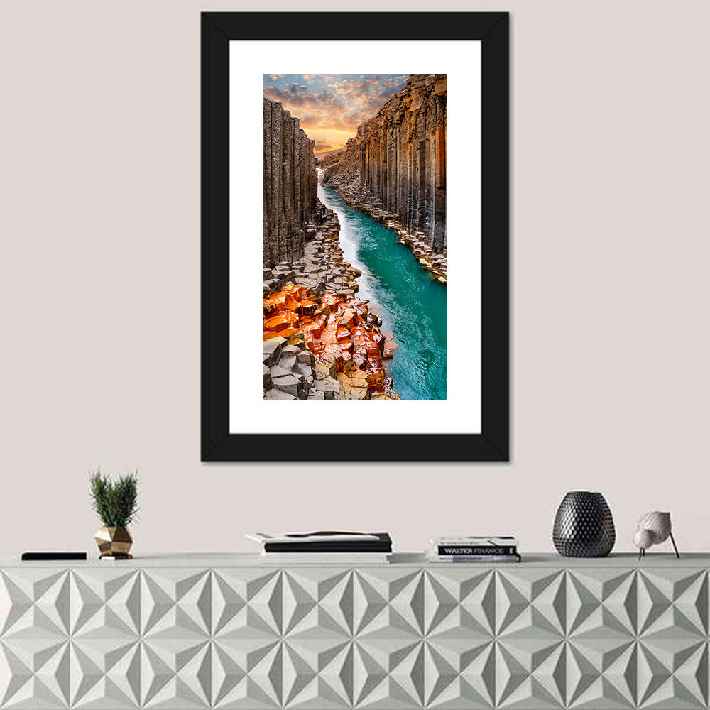 Studlagil Basalt Canyon Wall Art
