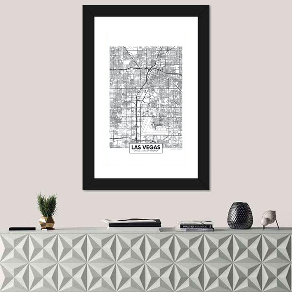 Las Vegas City Map Wall Art