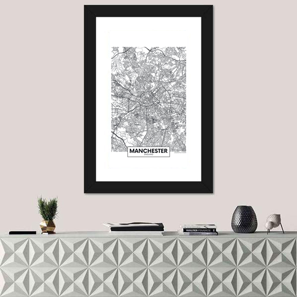 Manchester City Map Wall Art