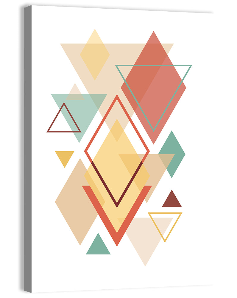 Layered Scandinavian Geometric Abstract Wall Art, canvas print, portrait