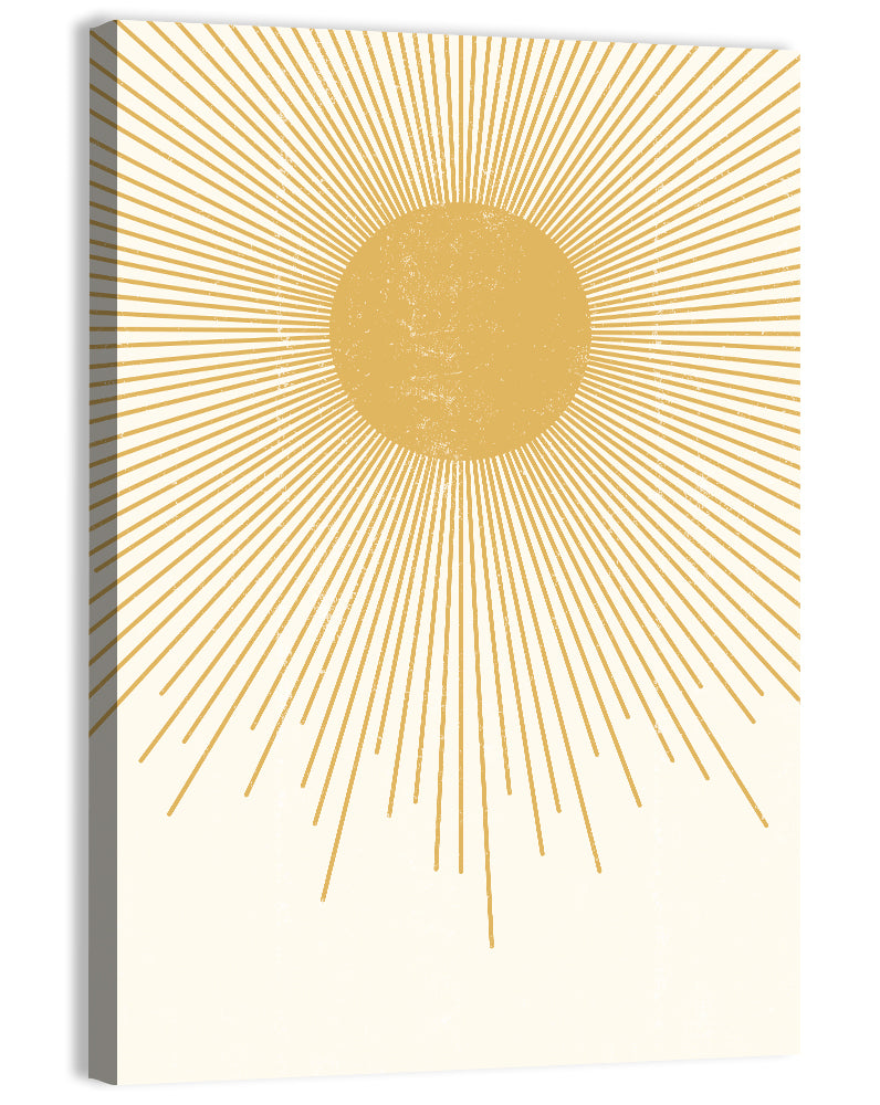 Textured Sunburst Abstract Wall Art, canvas print, portrait