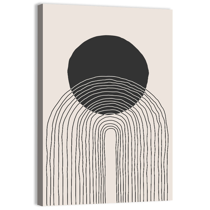 Minimalist Black Sun Wall Art as a canvas print