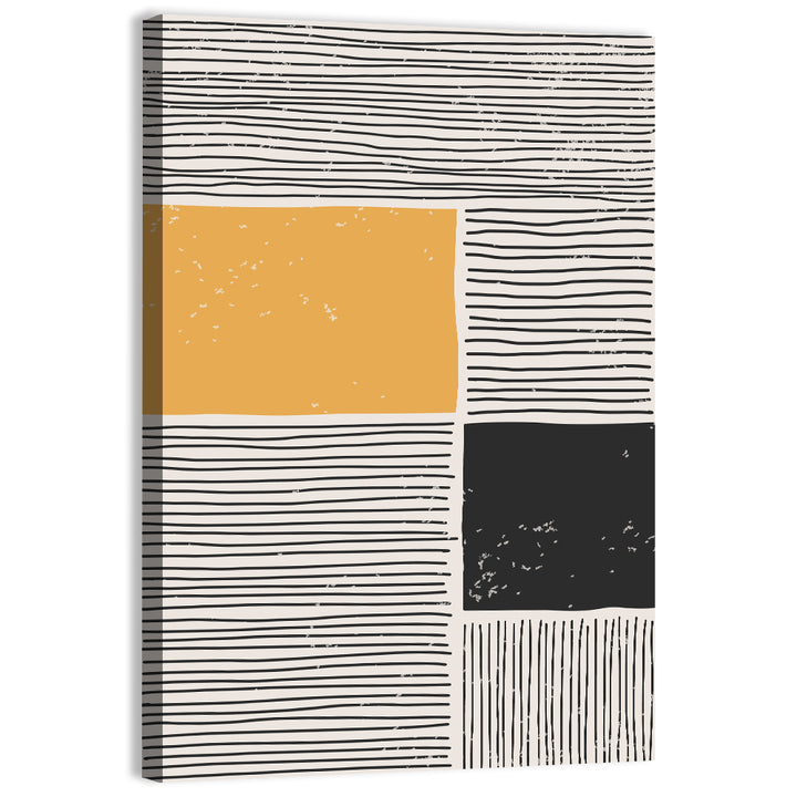 Beige and Yellow Grid Study Wall Art