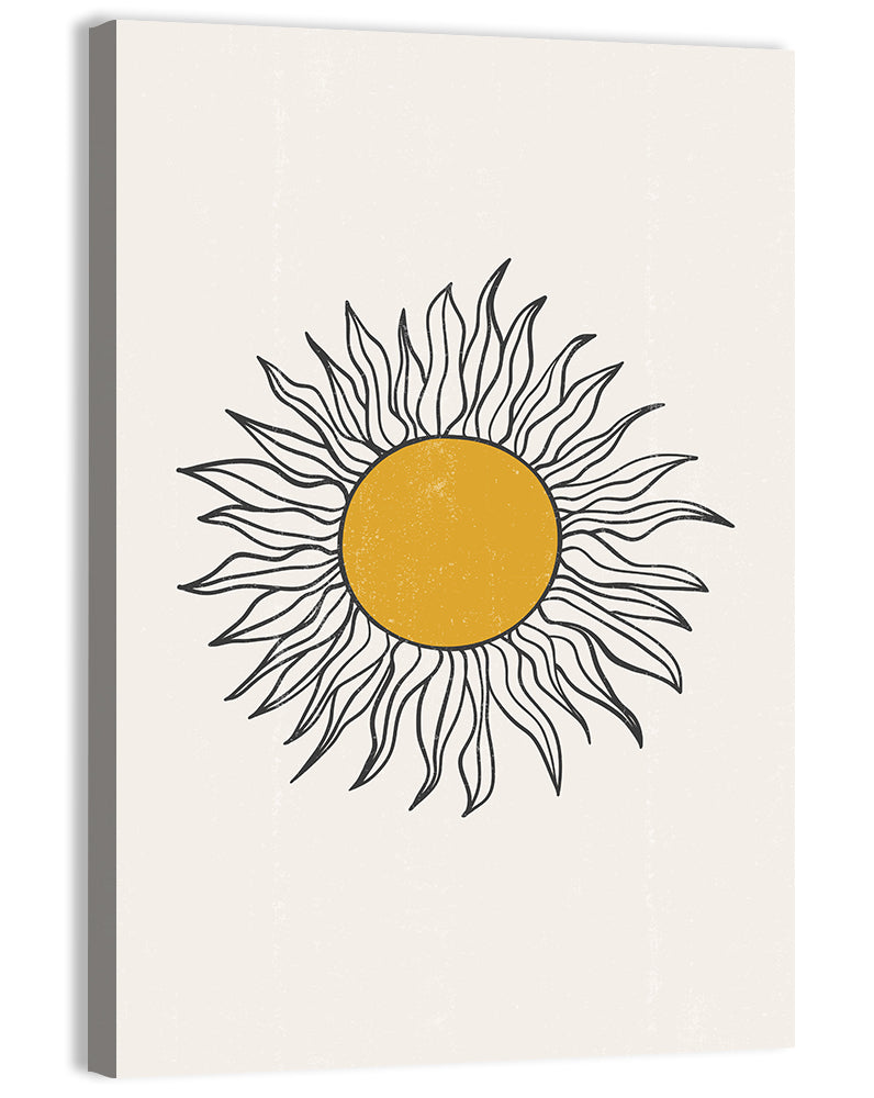 Hand Drawn Sun Study Wall Art, canvas print, portrait