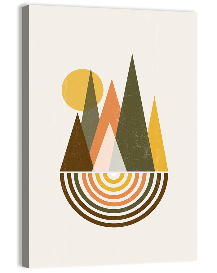 Colored Mountains Sunset Wall Art as a canvas print