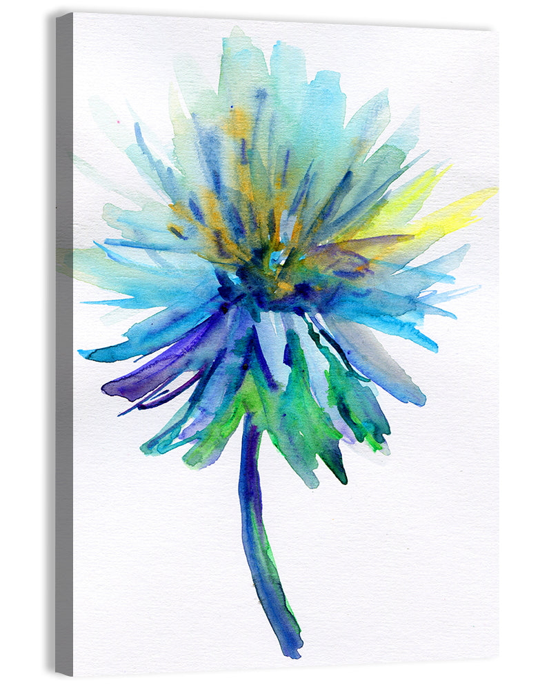 Ethereal Blue Watercolor Flower Wall Art, canvas print, portrait