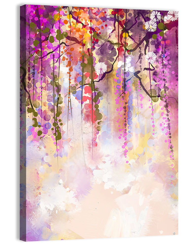 Wisteria Floral Abstraction Wall Art, canvas print, portrait